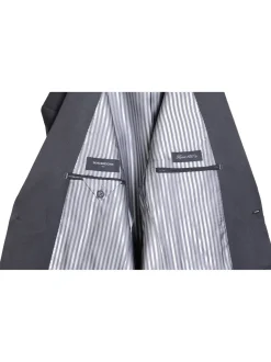 Silvio Breciani Mens Black Tonal Striped Two Button Wool Tuxedo Tux Suit