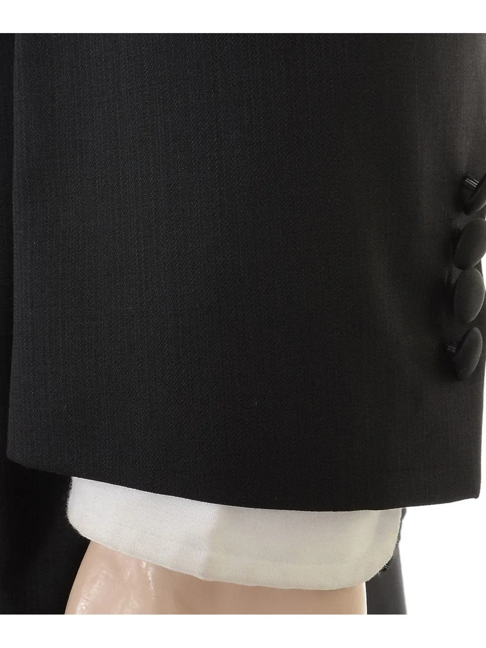 Silvio Breciani Mens Black Tonal Striped Two Button Wool Tuxedo Tux Suit