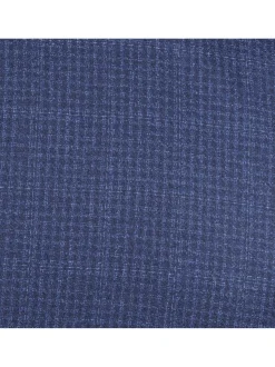 Slim Fit Blue Check Guabello Wool Light Flannel Suit