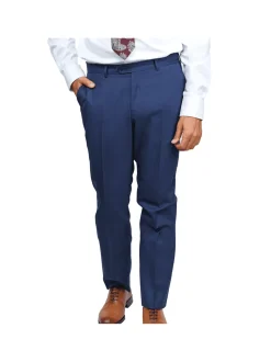 Slim Fit Blue Textured Natural Stretch Barberbis Worsted Wool Suit