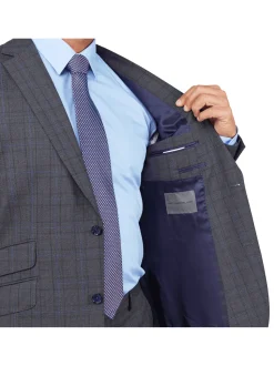 Slim Fit Gray Glen Plaid Zignone Worsted Wool Suit