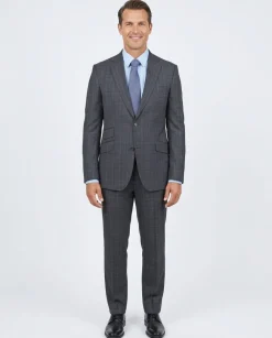 Slim Fit Gray Glen Plaid Zignone Worsted Wool Suit