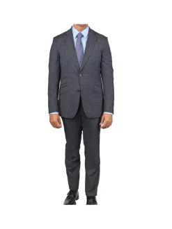 Slim Fit Gray Glen Plaid Zignone Worsted Wool Suit