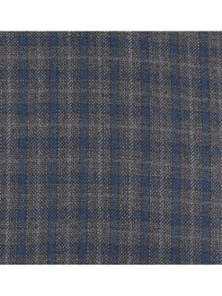 Slim Fit Grey Blue Check Light Flannel Reda Wool Suit