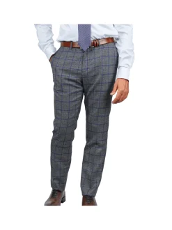 Slim Fit Grey Textured Marzotto Wool Peak Lapel Suit