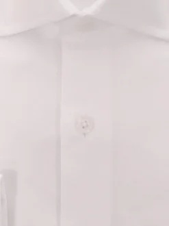 Slim Fit Solid White French Cuff Wrinkle Free 80's 2ply Cotton Dress Shirt