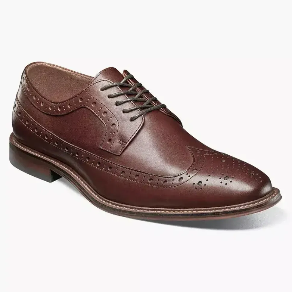 Stacy Adams Marledge Mens Bordeaux Leather Lace Up Oxford Dress Shoes