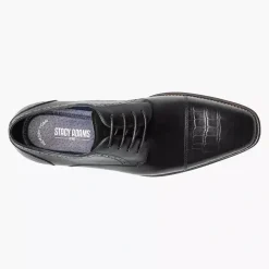 Stacy Adams Penley Men's Black Leather Cap Toe Oxford Dress Shoes