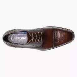 Stacy Adams Penley Men's Brown Leather Cap Toe Oxford Dress Shoes