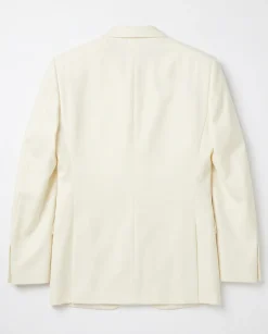 Statement Mens Solid Off-White Notch Lapel Tailored Fit 3-Piece Wool Cashmere Suit - 38R