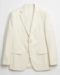 Statement Mens Solid Off-White Notch Lapel Tailored Fit 3-Piece Wool Cashmere Suit - 38R