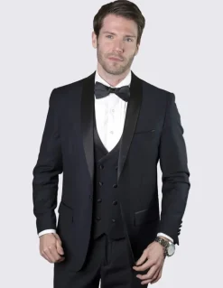 Statement 3 Piece Tuxedo Shawl Lapel - Navy