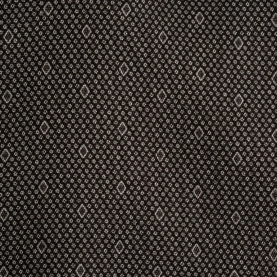Steven Land Black Micro Geometric Regular Fit Spread Collar Wrinkle & Shrink Free Cotton Dress Shirt