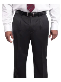 Steven Land Classic Fit Charcoal Gray Check Two Button Wool Suit