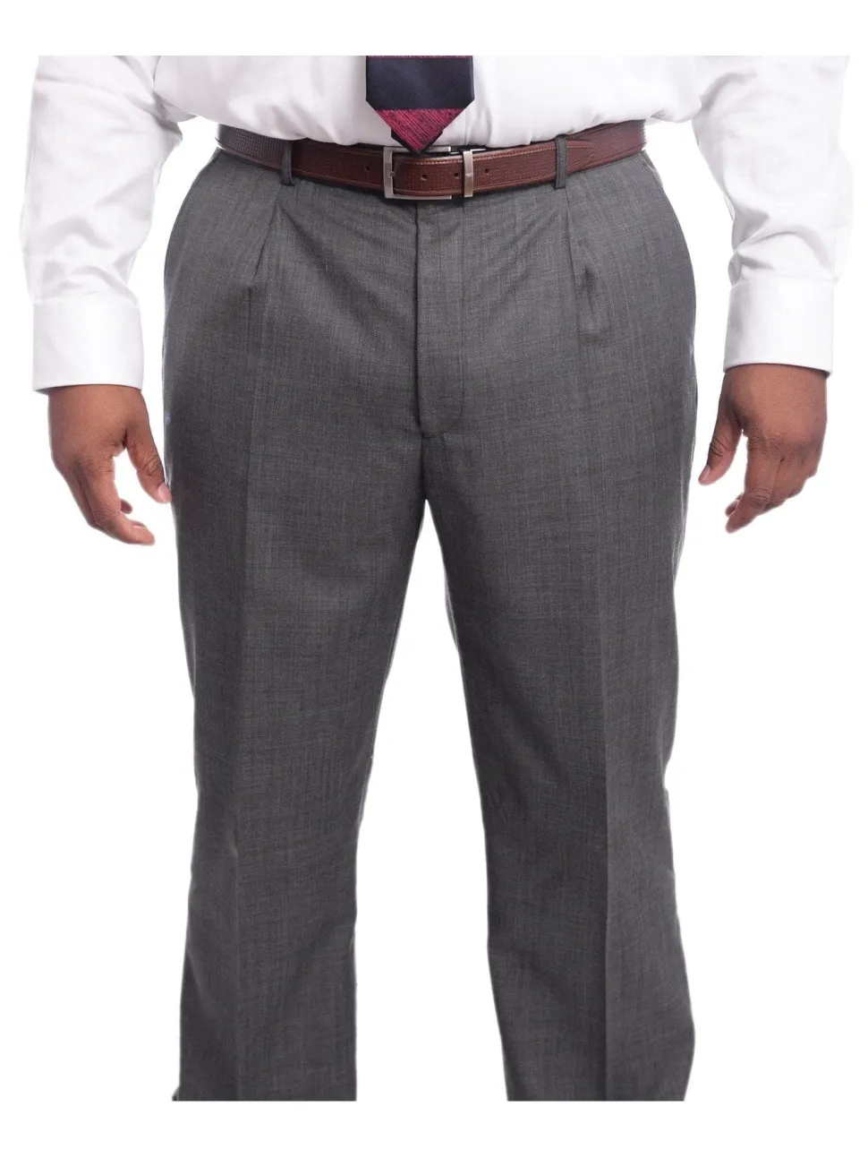 Steven Land Classic Fit Gray Stepweave Two Button Wool Suit