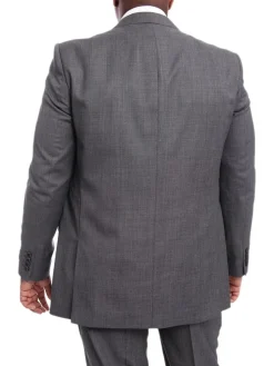 Steven Land Classic Fit Gray Stepweave Two Button Wool Suit