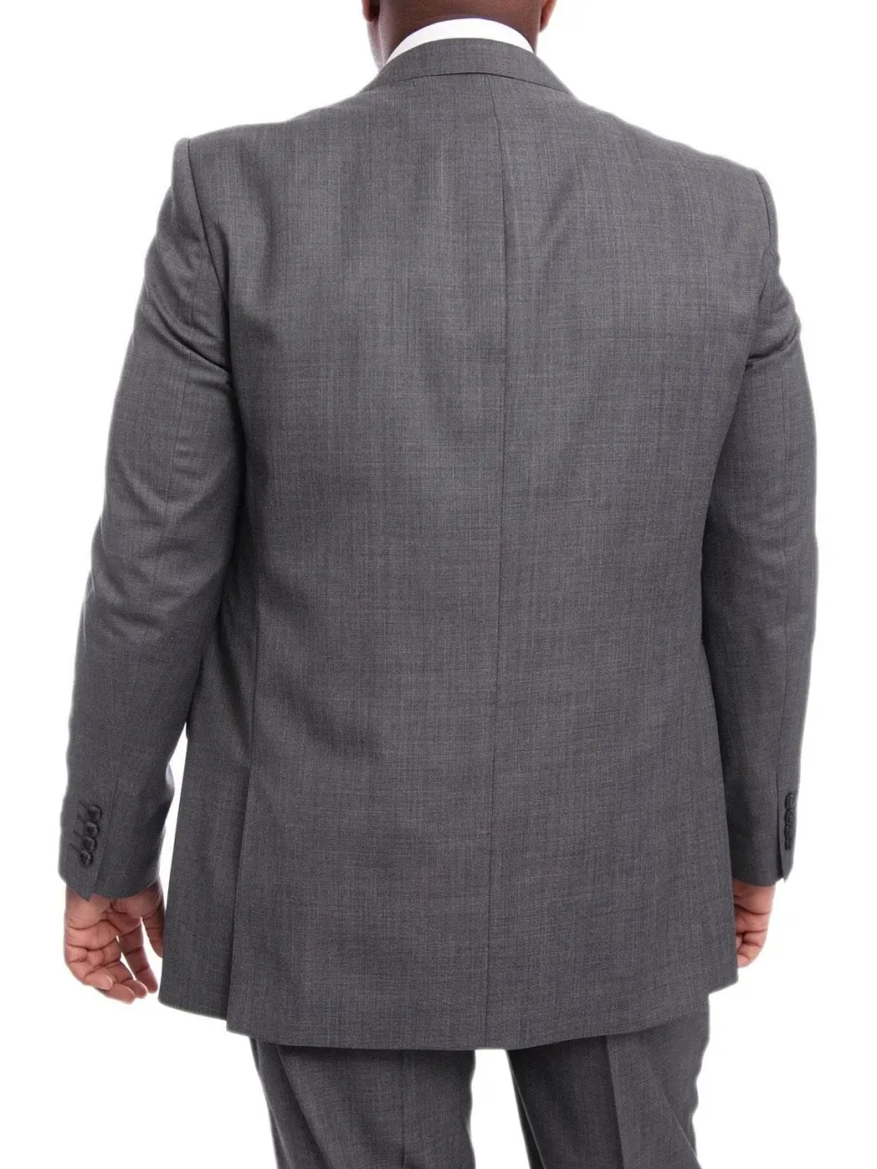 Steven Land Classic Fit Gray Stepweave Two Button Wool Suit
