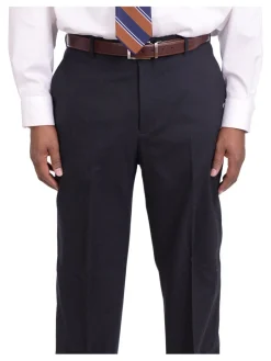 Steven Land Classic Fit Navy Blue Texured Two Button Wool Suit