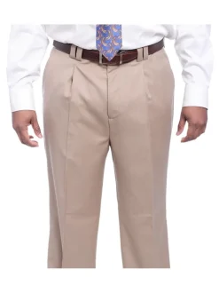 Steven Land Classic Fit Solid Tan Two Button Three Piece Wool Suit
