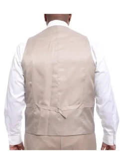 Steven Land Classic Fit Solid Tan Two Button Three Piece Wool Suit