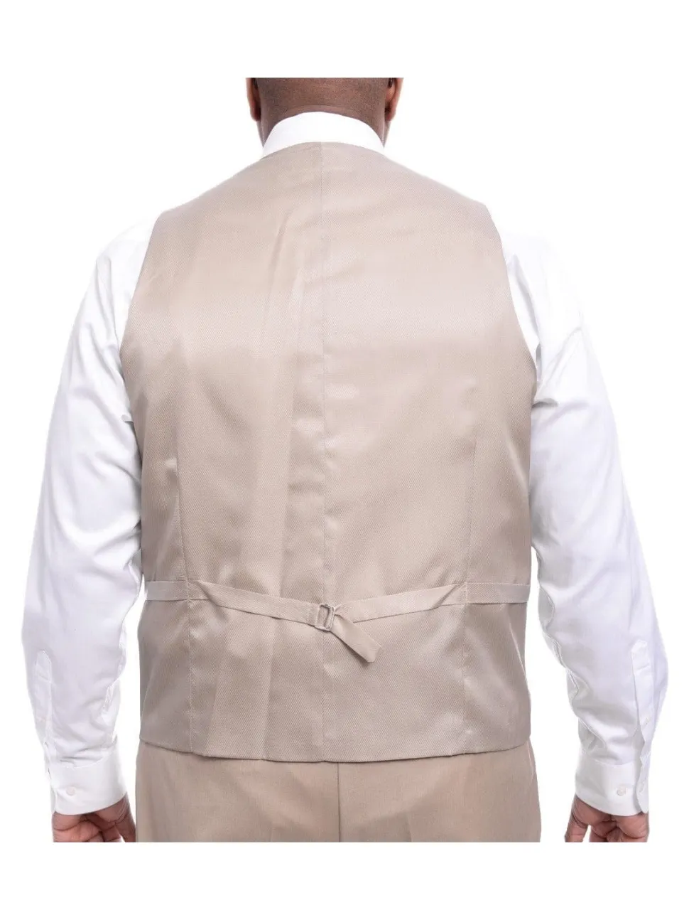 Steven Land Classic Fit Solid Tan Two Button Three Piece Wool Suit
