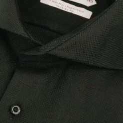Steven Land Elite Mens Black Cutaway Collar French Cuff Cotton Dress Shirt