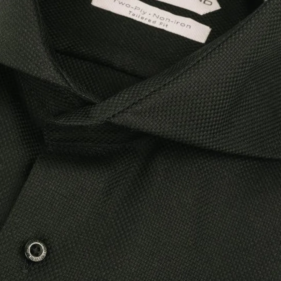 Steven Land Elite Mens Black Cutaway Collar French Cuff Cotton Dress Shirt