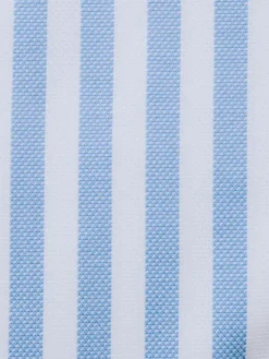 Steven Land Elite Men's Blue Stripe French Cuff Cutaway Collar Cotton Dress Shirt