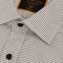 Steven Land Mens Black Check 100% Cotton Spread Collar Dress Shirt