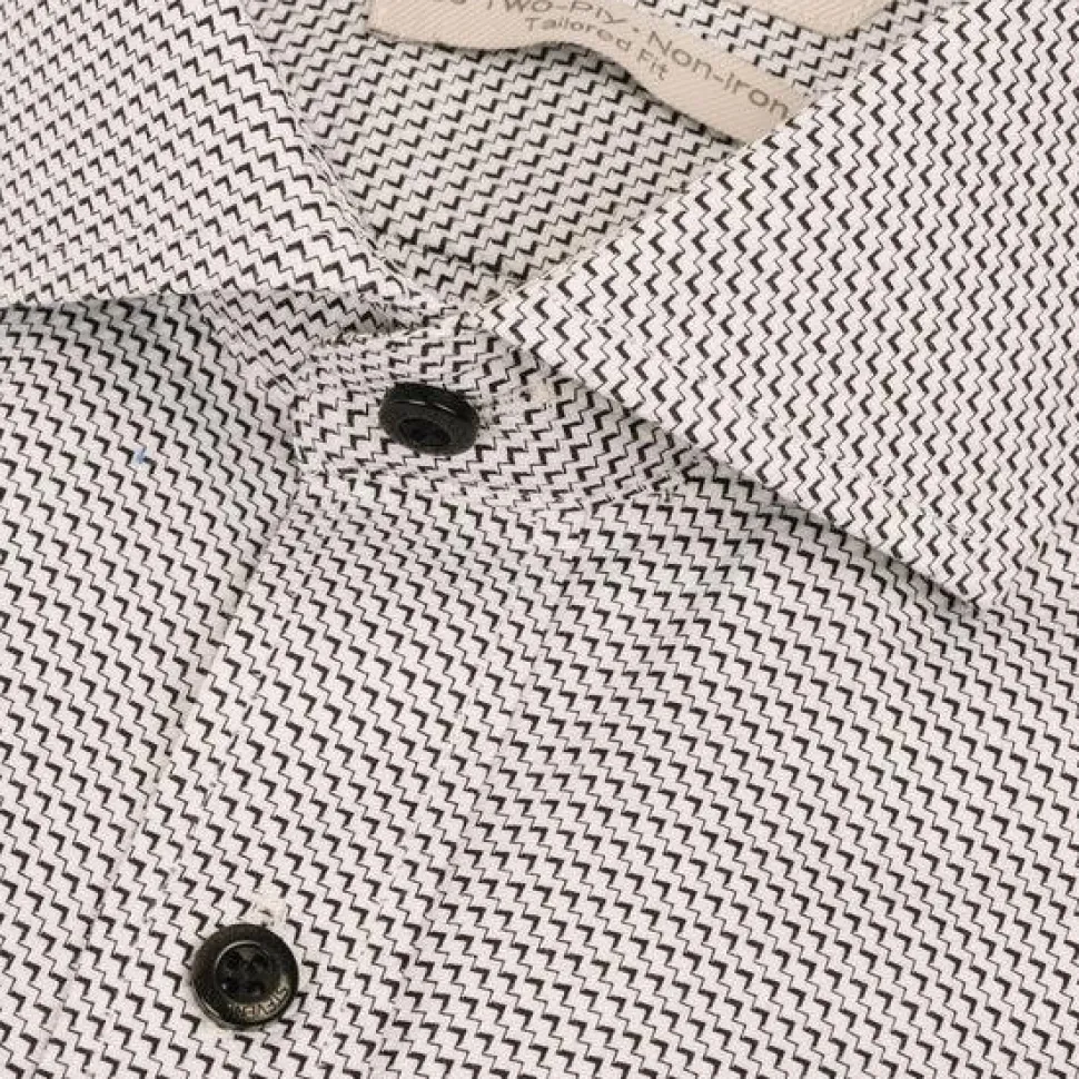 Steven Land Mens Black Stepweave 100% Cotton French Cuff Cutaway Collar Dress Shirt