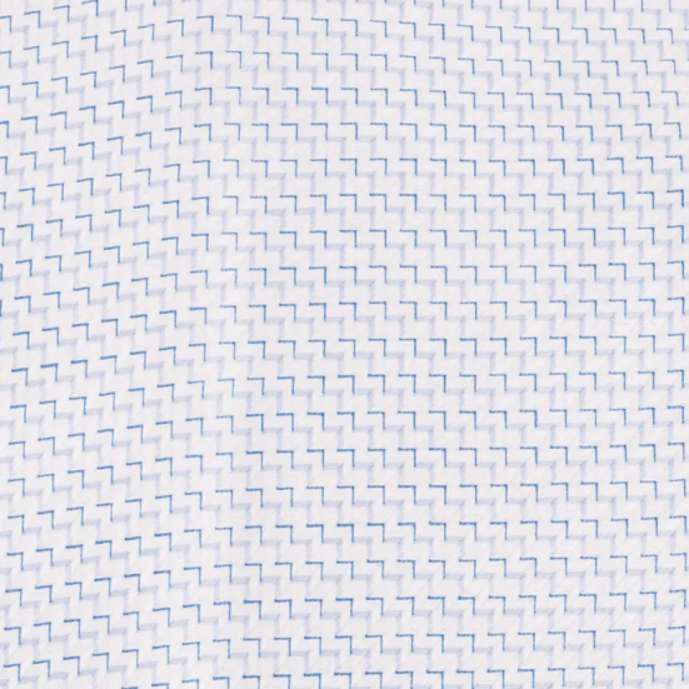 Steven Land Mens Blue Check French Cuff Spread Collar 100% CottonDress Shirt