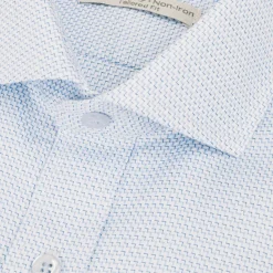 Steven Land Mens Blue Check French Cuff Spread Collar 100% CottonDress Shirt