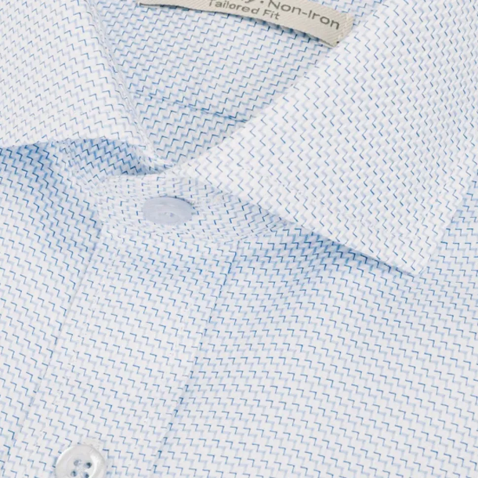 Steven Land Mens Blue Check French Cuff Spread Collar 100% CottonDress Shirt