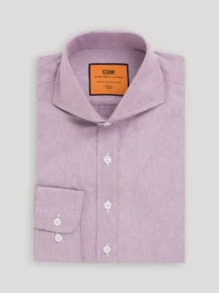 Steven Land Mens Classic Fit Purple Wrinkle Free Cotton Blend Cutaway Collar Dress Shirt