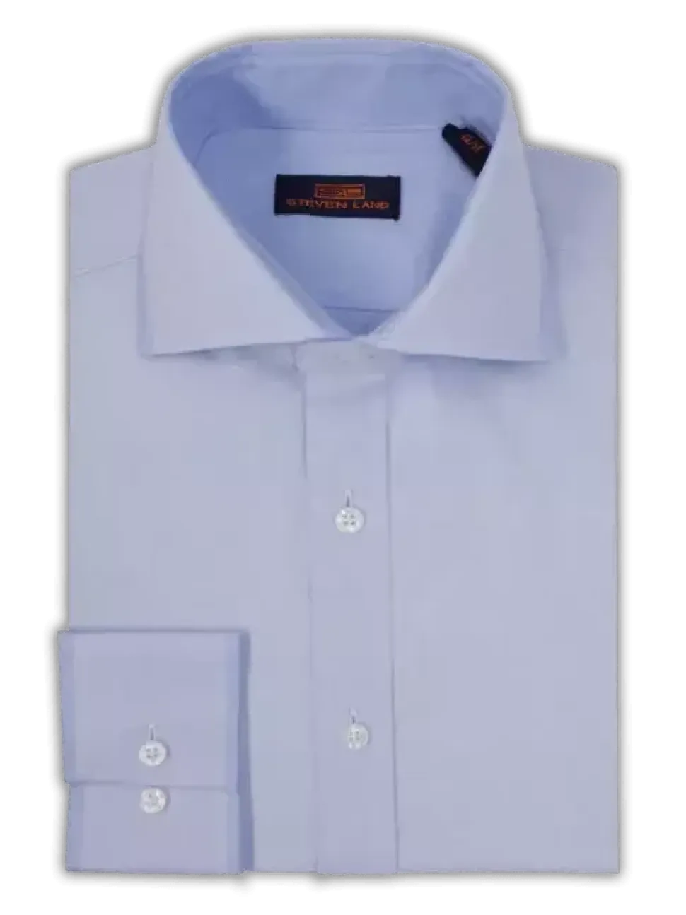 Steven Land Men's 100% Cotton Blue Classic Fit Spread Collar Dress Shirt
