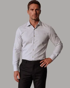 Steven Land Men's 100% Cotton Brown Check French Cuff Classic Fit Dress Shirt