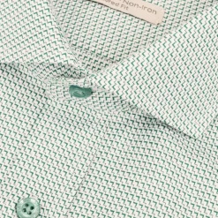 Steven Land Mens Light Green Stepweave 100% Cotton French Cuff Spread Collar Dress Shirt