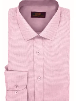 Steven Land Mens Pink Classic Fit 100% Cotton Barrel cuff Dress Shirt