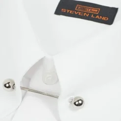 Steven Land Mens White Classic Fit 100% Cotton French Cuff Dress Shirt