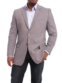 Steven Land Modern Fit Gray Donegal Two Button Wool Blazer Sportcoat