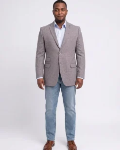 Steven Land Modern Fit Gray Donegal Two Button Wool Blazer Sportcoat