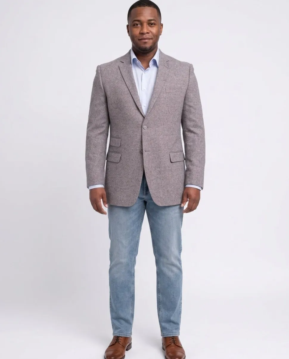 Steven Land Modern Fit Gray Donegal Two Button Wool Blazer Sportcoat