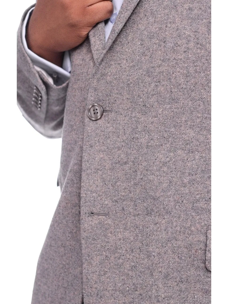 Steven Land Modern Fit Gray Donegal Two Button Wool Blazer Sportcoat
