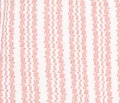 Suslo Couture Mens Pink and White Striped Cuban Collar Slim Fit Stretch Shirt