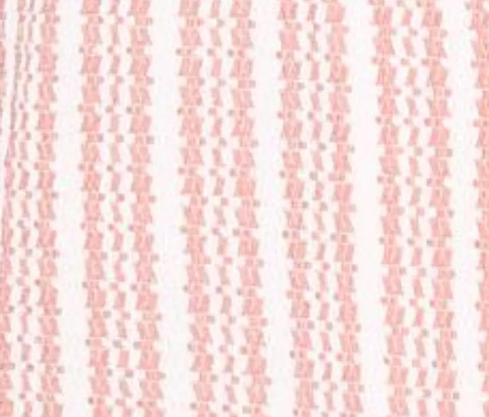 Suslo Couture Mens Pink and White Striped Cuban Collar Slim Fit Stretch Shirt