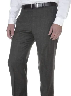Tasso Elba Mens Olive Plaid Flat Front Wool Dress Pants