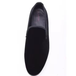 The Lapel Project Black Velvet Mens Slip-On Tuxedo Dress Shoes