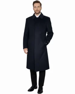 The Montreal Collection Regent Black Down-Insulated Wool Topcoat
