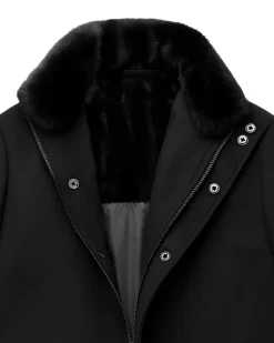 The Montreal Collection Windsor Black Down-Insulated Wool Car Coat