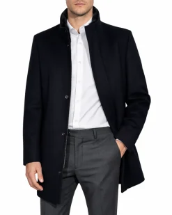 The Montreal Collection Windsor Black Down-Insulated Wool Car Coat